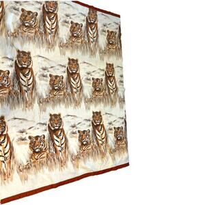 vintage 1970's 70's  tiger-print blanket retro Cannon mills Fleece Twin Safari